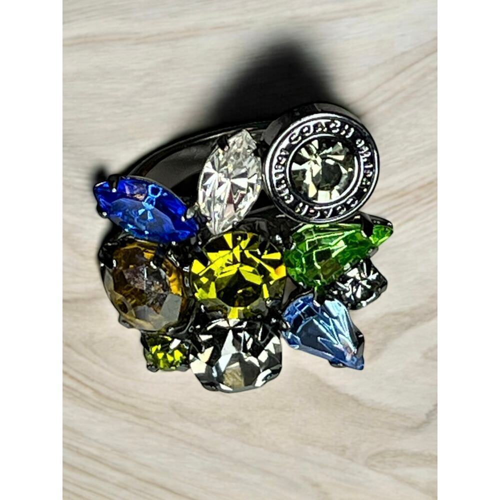 Coach Poppy Limited Edition Swarovski Crystal Bracelet & Matching Ring - Size 7 - Picture 9 of 13